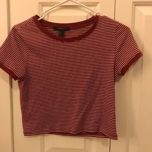 Red and white forever 21 crop top